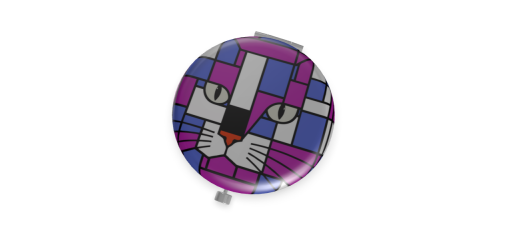 compact metal mirror cosmic design