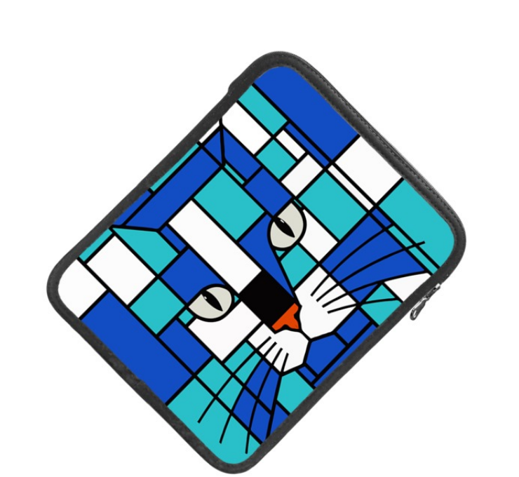 Aqua & Seaside Double Print iPad Sleeve / Slip Case - Designer Padded Tablet Case